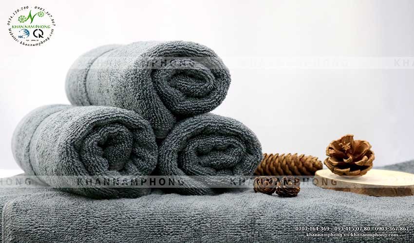 Face towel hotel grey cotton