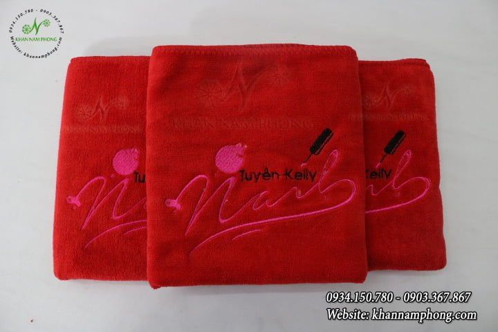 Mẫu khăn trải giường Tuyền Kelly Spa (Đỏ - Microfiber)