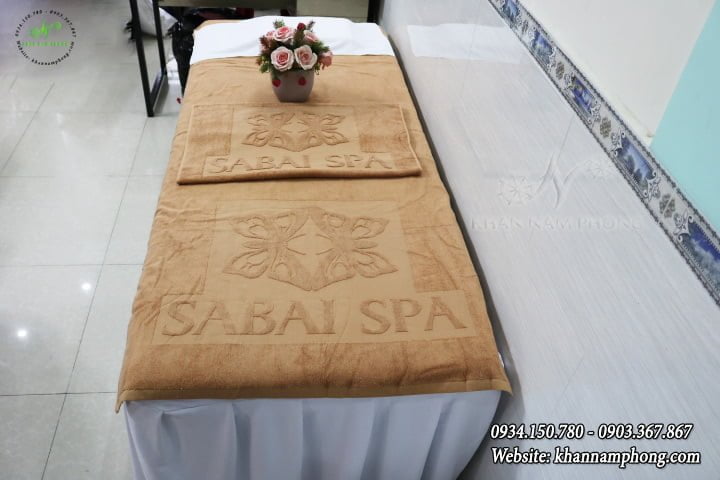 Mẫu khăn body Sabai Spa (Nâu Nhạt  - Cotton)