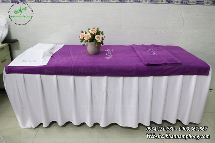 Pattern bedspreads Song Tuyen Spa - Purple - (Cotton)