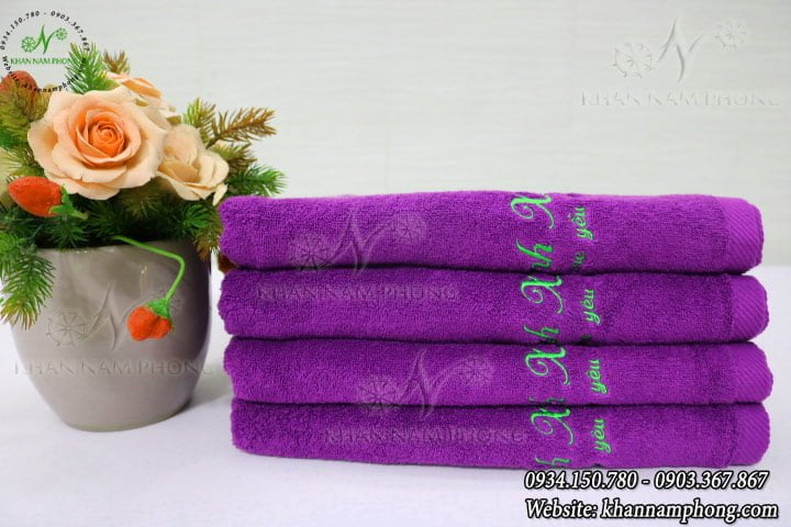 Mẫu khăn trải giường Thanh Xuân Spa - Tím (Cotton)