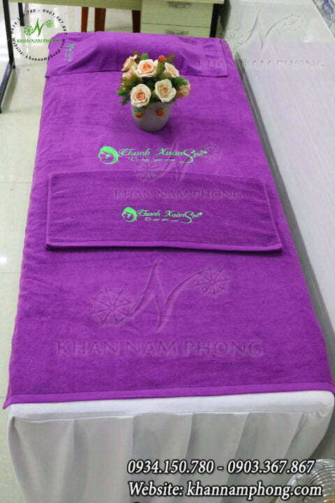 Pattern bedspreads, Thanh Xuan Spa - Purple (Cotton)