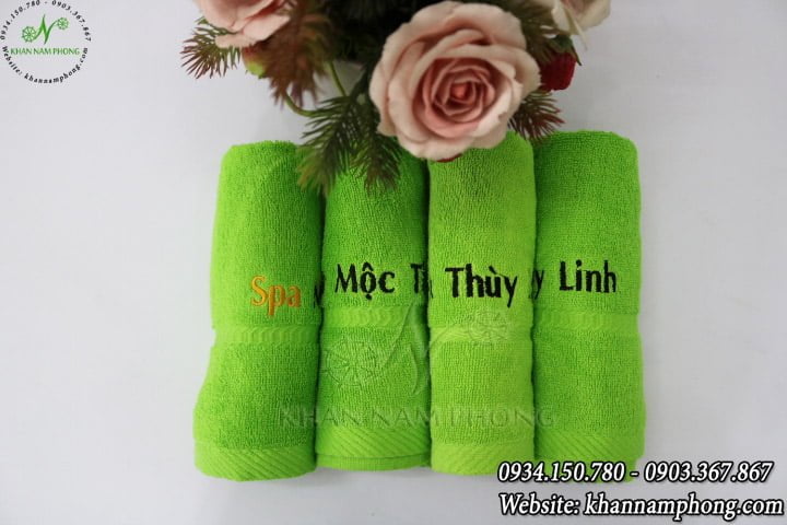 Mẫu khăn lau tay Mộc Thùy Linh (Xanh Cốm - Cotton)