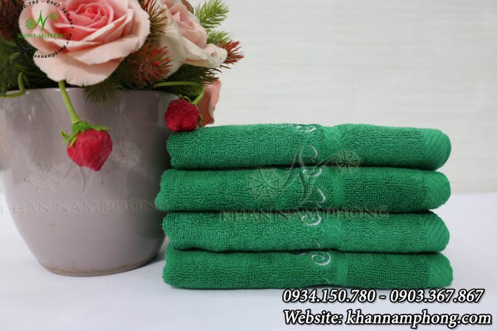 Sample hand towels Saha Salon (Green - Cotton)