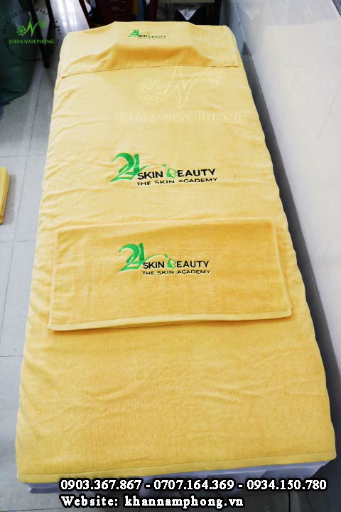 Mẫu khăn trải giường Skin Beauty - Vàng (Cotton)