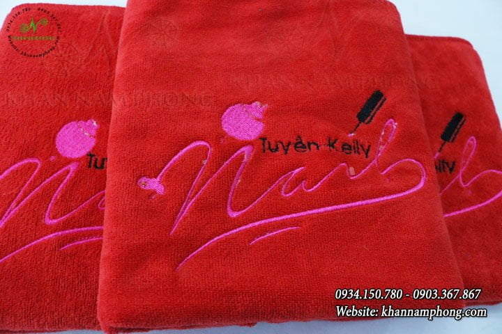 Mẫu khăn trải giường Tuyền Kelly Spa (Đỏ - Microfiber)