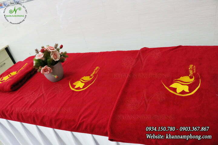 Template bed linen, Spa water, Spa - Red (Cotton)