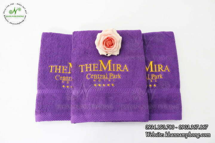 Pattern bedspreads, The Mira - Purple with embroidery Logo (Cotton)