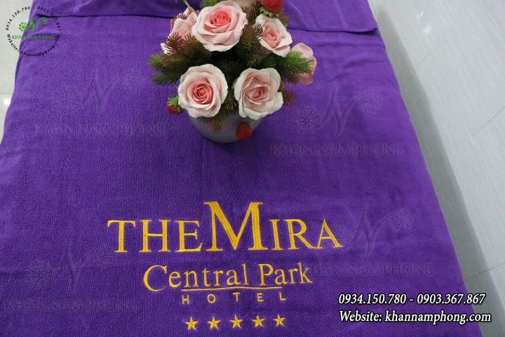 Scarf pattern body The Mira - Purple with embroidery Logo (Cotton)