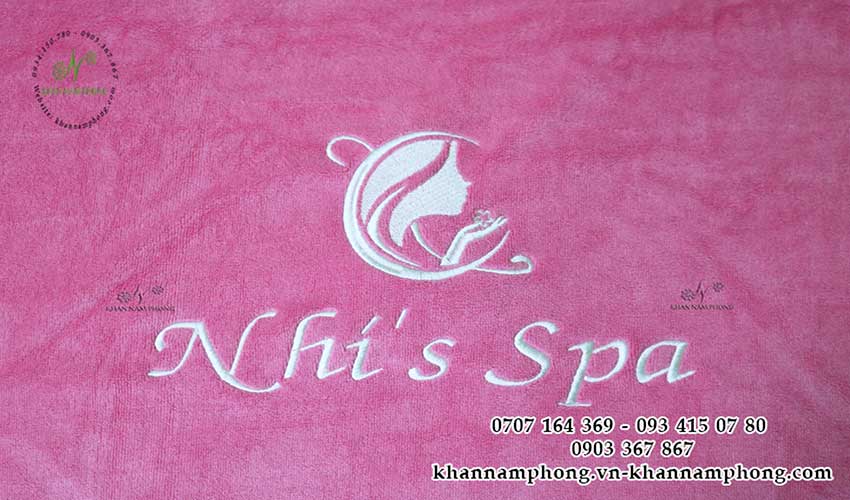 Mẫu khăn body Nhi's Spa (Hồng - Microfober & amp)