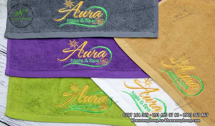 Mẫu khăn lau tay Aura Nails & amp; Spa (nhiều màu)
