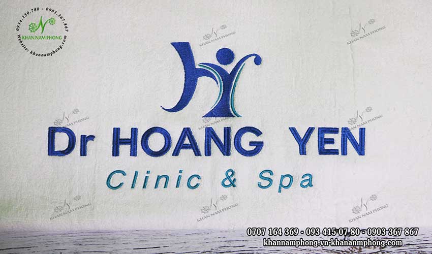 Khăn trải giường Dr HOANG YEN Clinic & Spa (Trắng&amp - Cotton)