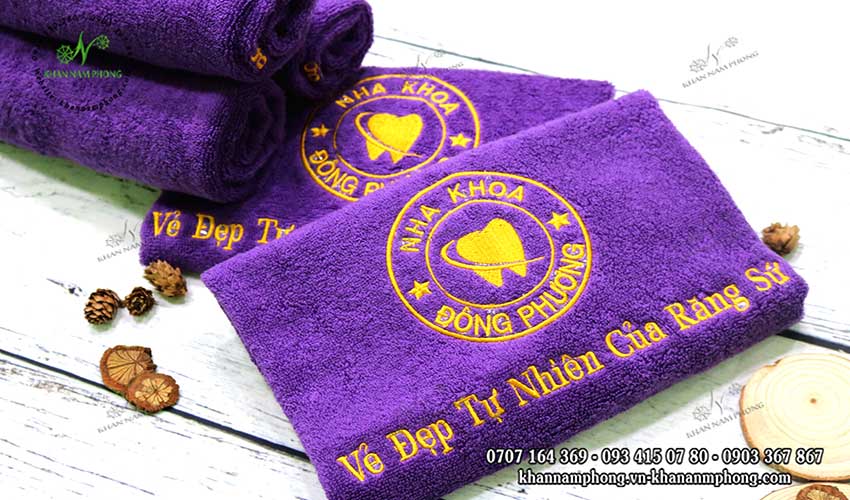 Sample hand towels Dental Oriental (Purple - Cotton)