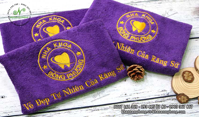 Sample hand towels Dental Oriental (Purple - Cotton)