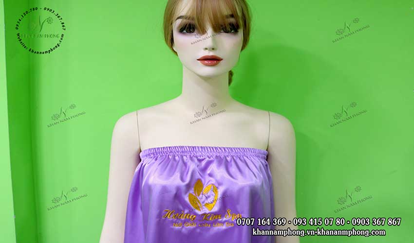 Dress pattern strapless Dress Strapless golden Spa (Purple - Silk)