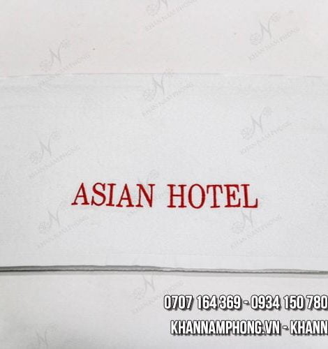 KKS - ASIAN HOTEL Cotton White Embossed Logo