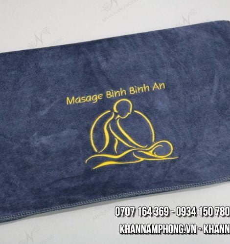 KSP - Massage Bình Bình An Microfiber Thêu Logo (Màu Xám Lông Chuột)