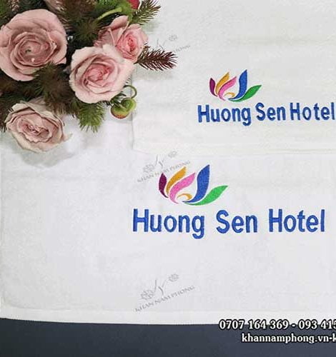KKS - Hương Sen Hotel Cotton Trắng Thêu Logo
