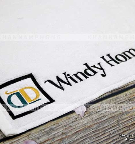 The Hand Towel Hotel Cotton White Embroidered Logo
