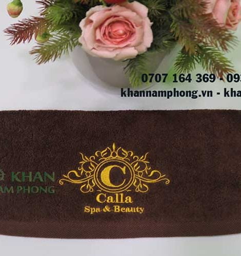 KKS - Calla Spa & Beauty Cotton Brown Chocolate Embroidered Logo